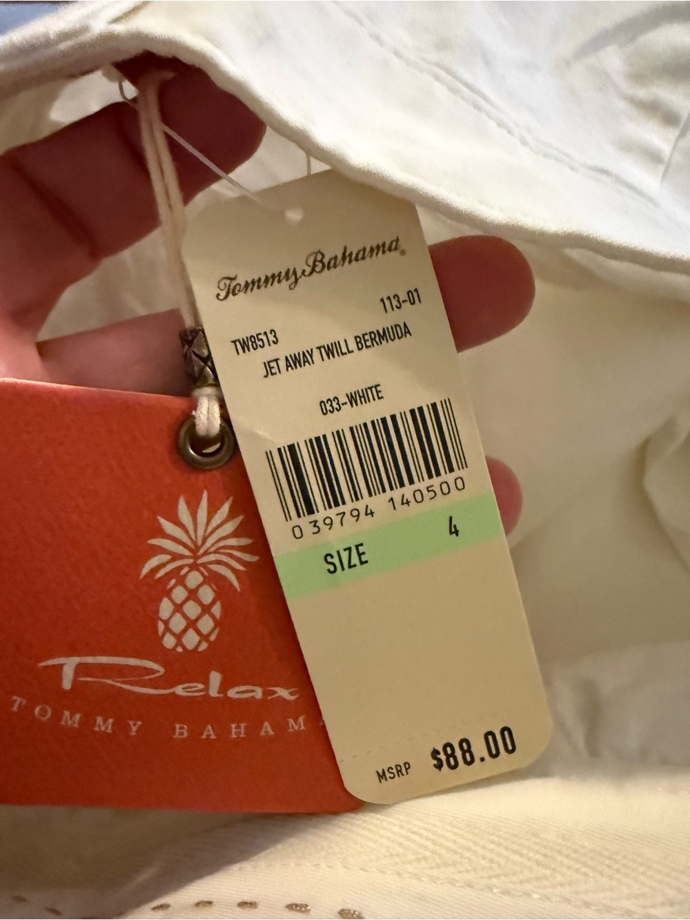 Tommy Bahama White Jet Away Twill Bermuda Shorts NWT Size 4 - Picture 4 of 4